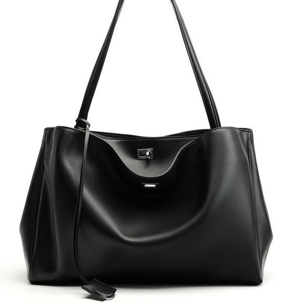 Sarah Express Structured Leather Crossbody Bag with Buckle