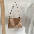 Sarah Express Retro Suede Mini Square Crossbody Bag Apricot