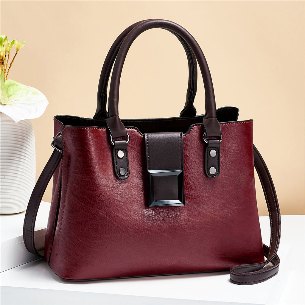 Sarah Express Structured Buckle Detail Office Shoulder Bag Red