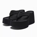 Sarah Express Satin Open-Toe Platform Heels Black