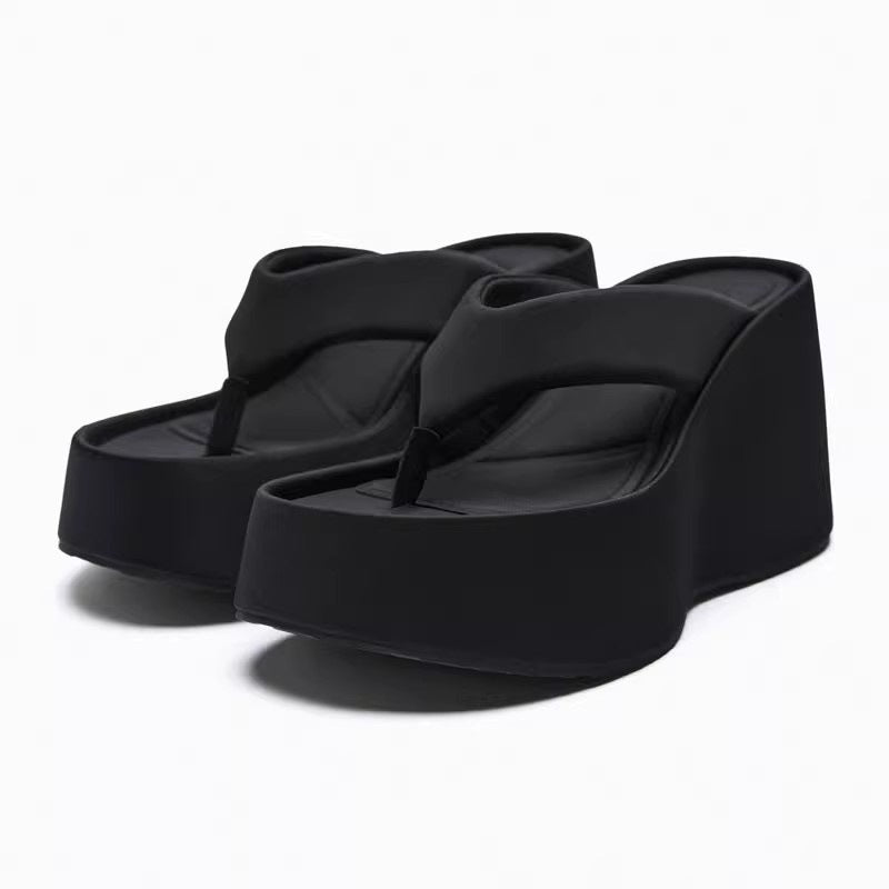 Sarah Express Satin Open-Toe Platform Heels Black
