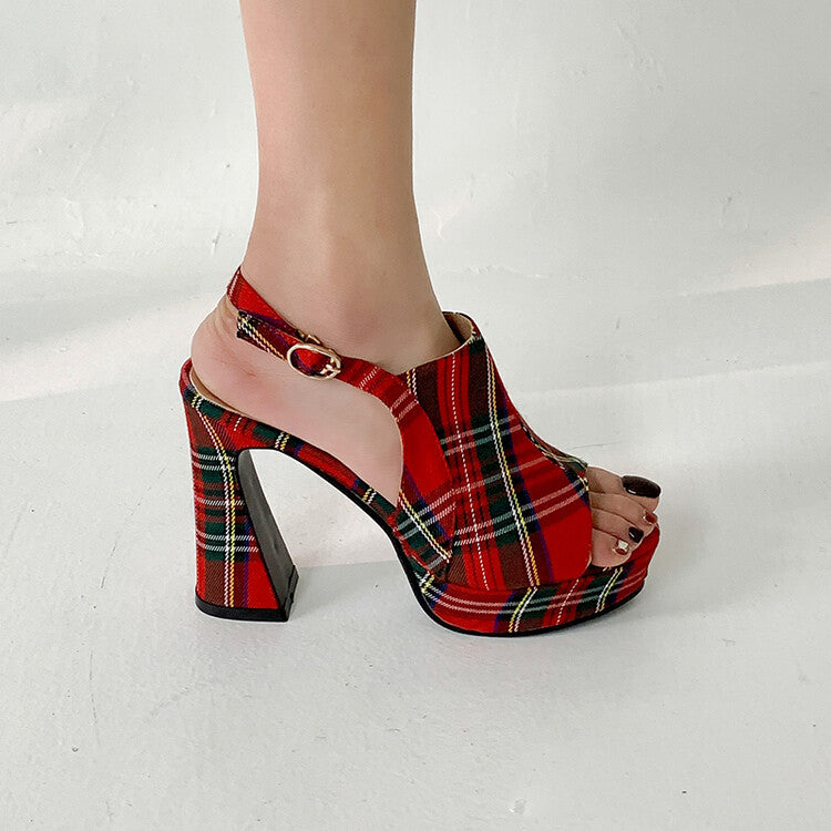 Sarah Express Peep Toe Platform Heels With Buckle