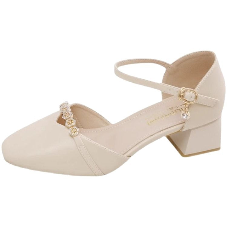 Sarah Express Slingback Square-Toe Mid-Heel Pumps