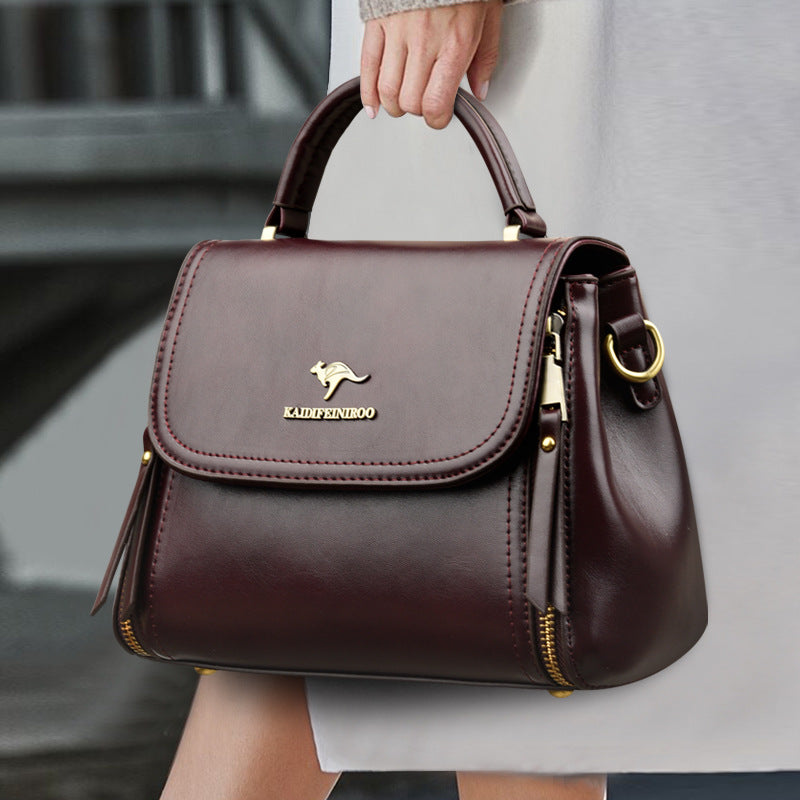 Sarah Express Retro Textured Patchwork Tote Shoulder Bag