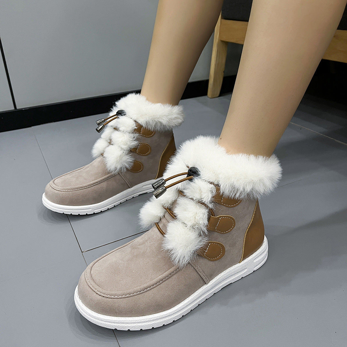 Sarah Express Fleece Lined Suede Winter Snow Boots