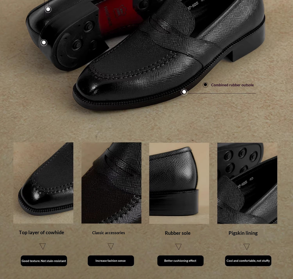 Sarah Express Men's Black Casual Leather Loafers