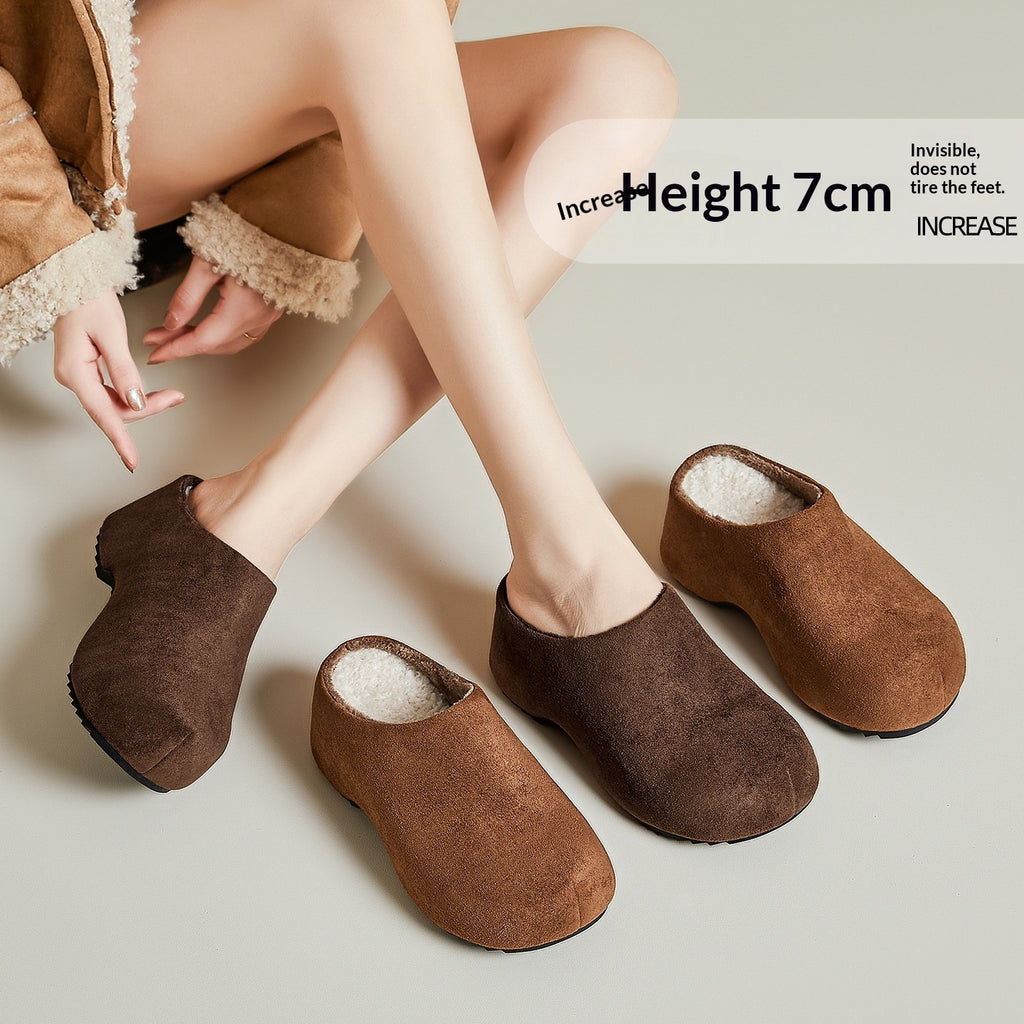 Sarah Express Retro Suede Chunky Platform Slip-On Mules