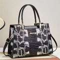 Sarah Express Structured Patterned Messenger Bag Black