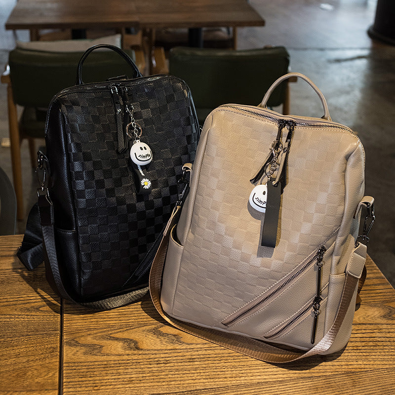 Sarah Express Checkerboard Pattern Casual Backpack Shoulder Bag