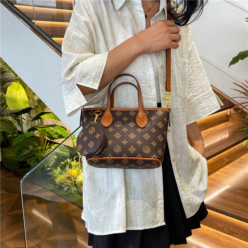 Sarah Express Retro Print Bucket Tote Shoulder Bag