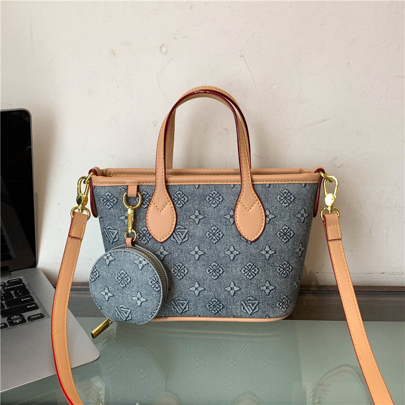 Sarah Express Retro Print Bucket Tote Shoulder Bag