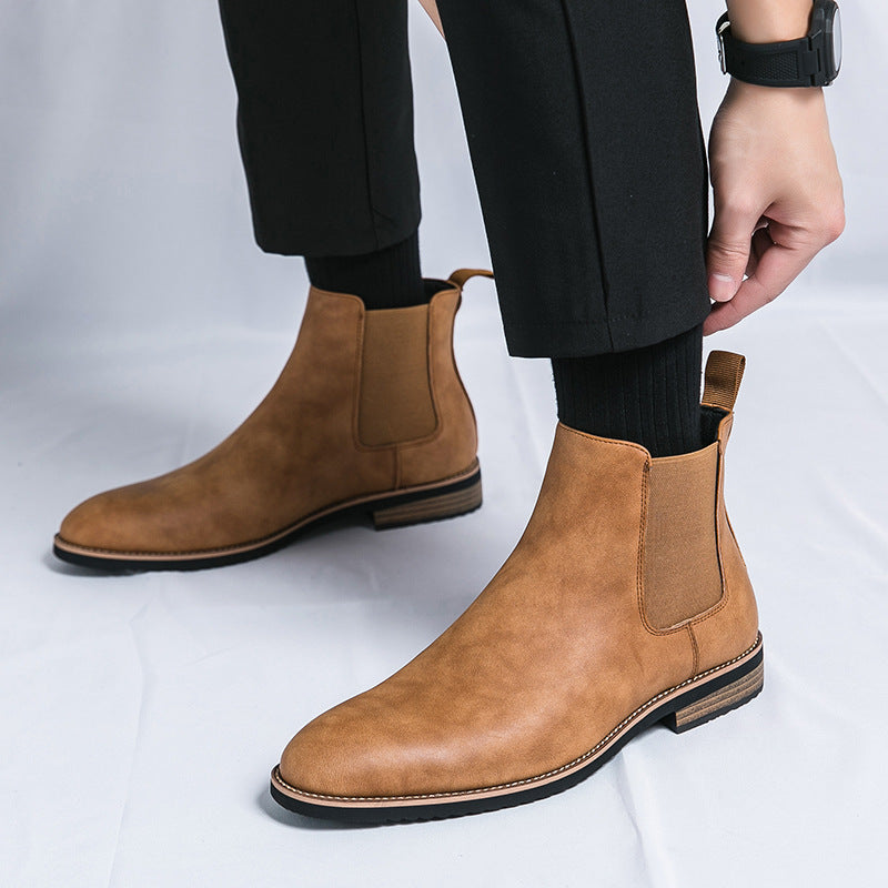 Sarah Express Men's Classic Pointed Toe Chelsea Boots
