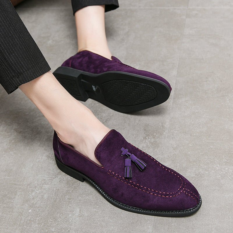 Sarah Express Unisex Suede Tassel Slip-On Flats