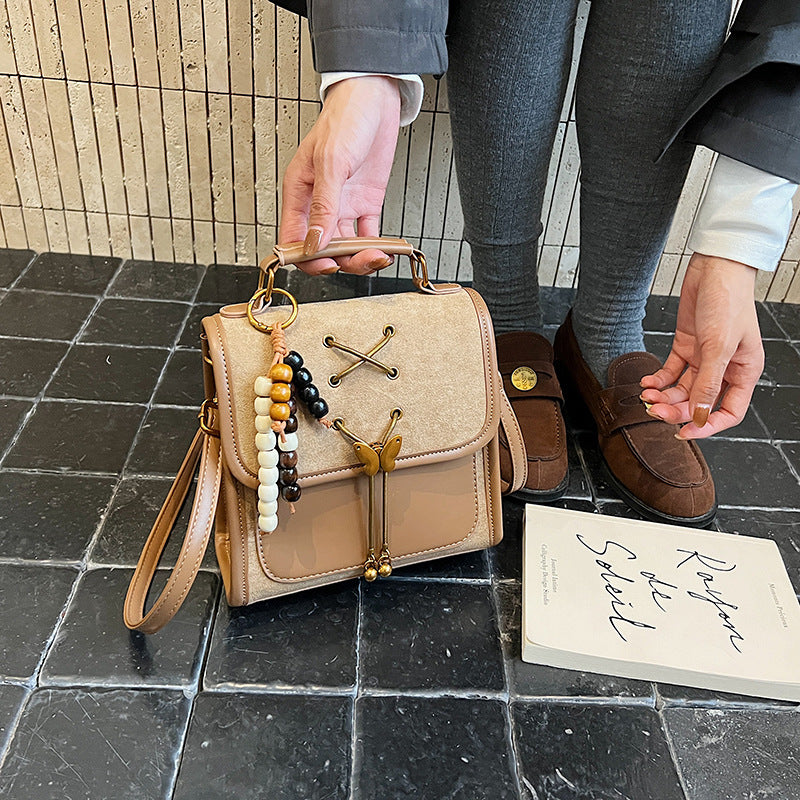 Sarah Express Textured PU Leather Crossbody Commuter Backpack