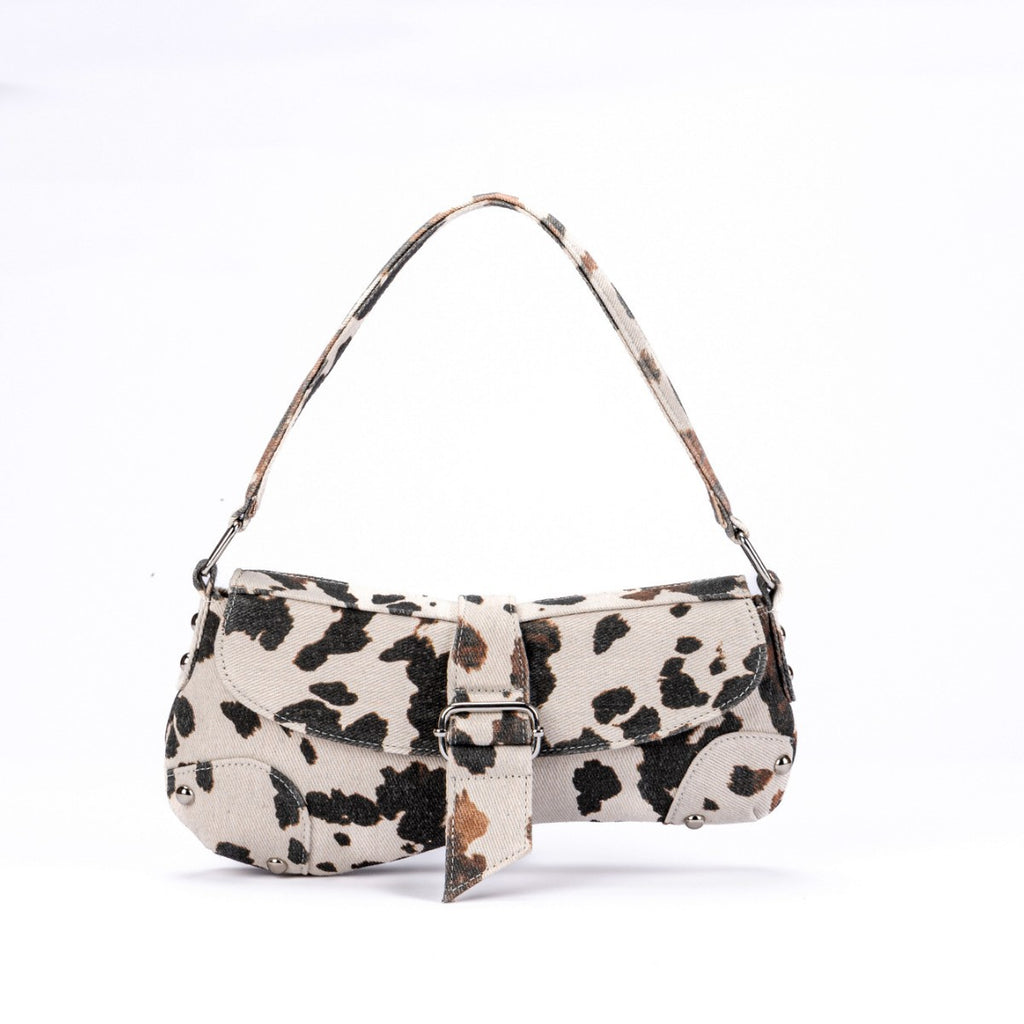 Sarah Express Distressed Canvas Animal Print Underarm Bag
