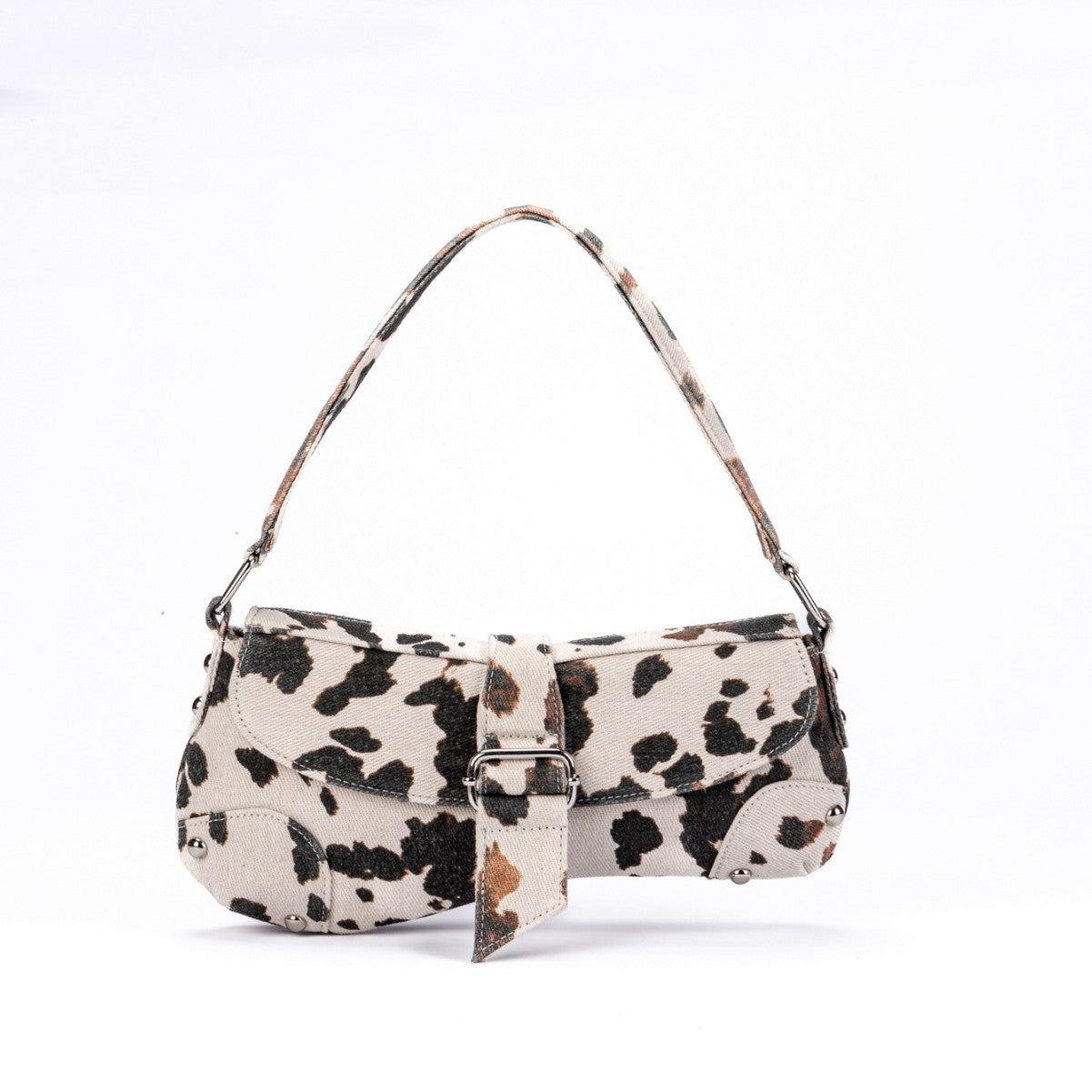 Sarah Express Distressed Canvas Animal Print Underarm Bag