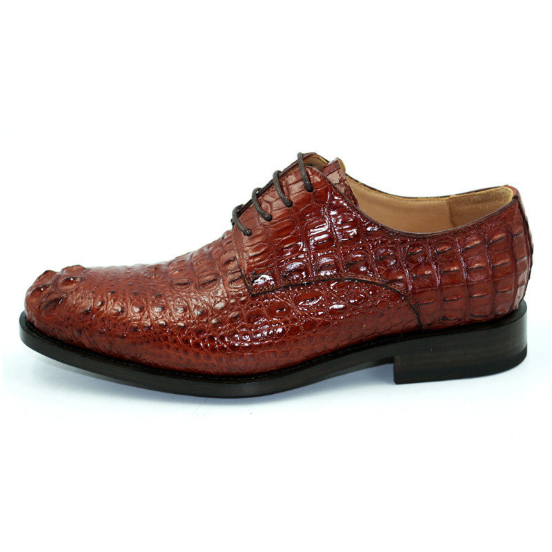 Sarah Express Men's Crocodile Pattern Leather Dress Shoes
