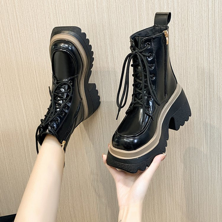 Sarah Express Women's Casual Platform Lace-Up Boots