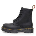 Sarah Express Full-Grain Leather Lace-Up Biker Boots Black
