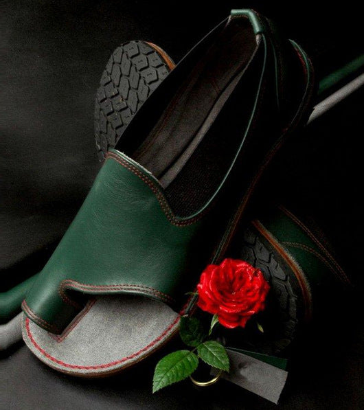 Sarah Express Round Toe Slip-On Summer Sandals Green