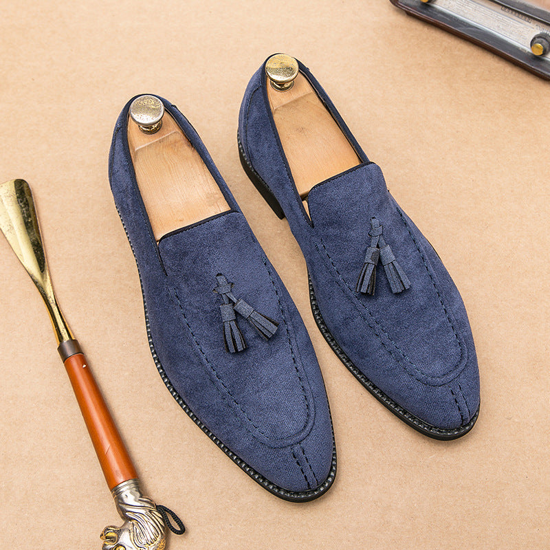 Sarah Express Unisex Suede Tassel Slip-On Flats
