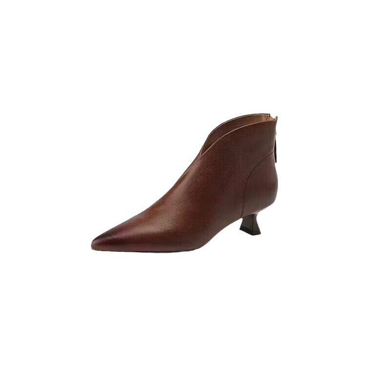 Sarah Express Pointed Toe Kitten Heel Ankle Boots