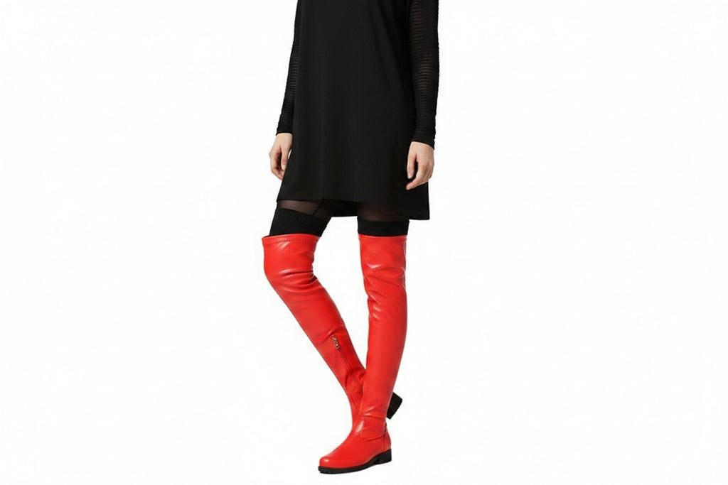 Sarah Express Women's Plus-Size Over-the-Knee Chunky Boots
