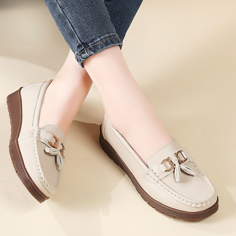 Sarah Express Women's Suede Tassel Flat Moccasin Loafers