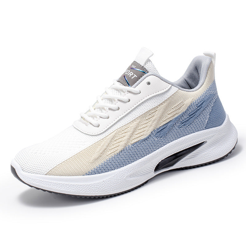 Sarah Express Color-blocked Mesh Lace-Up Sneakers White