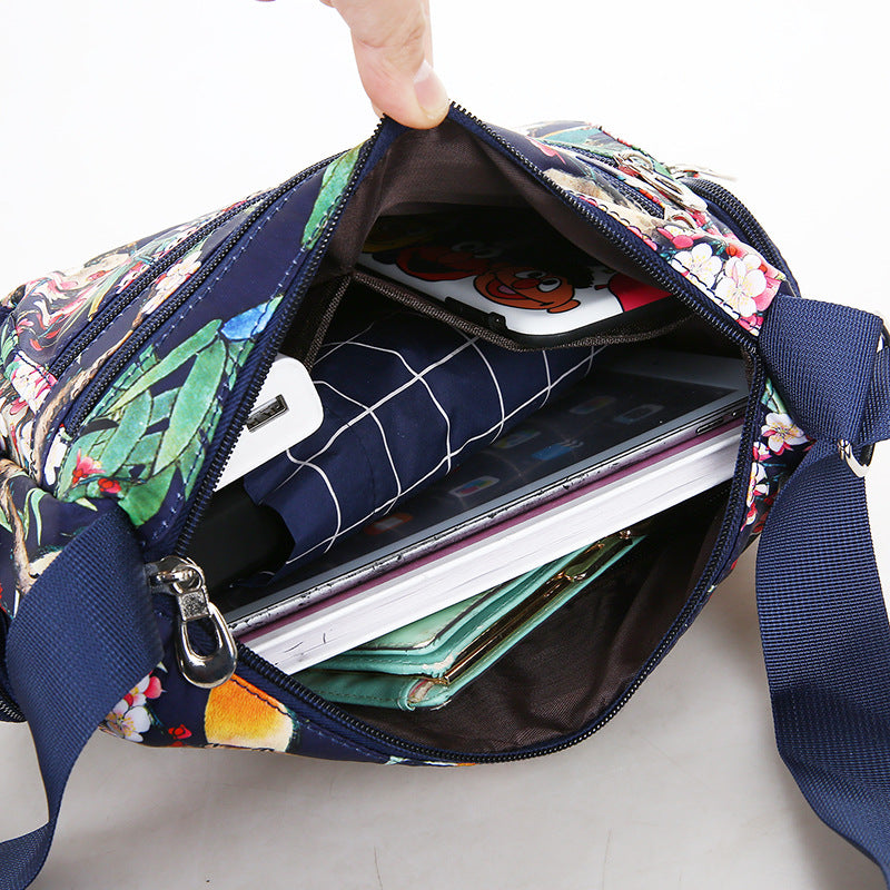 Sarah Express Printed Canvas Crossbody Shoulder Bag