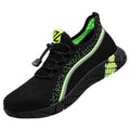 Sarah Express Breathable Low-Cut Flying Woven Safety Shoes Black and green