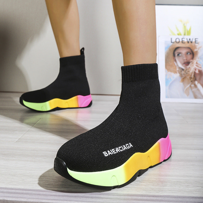 Sarah Express Women's Platform Sock Boots