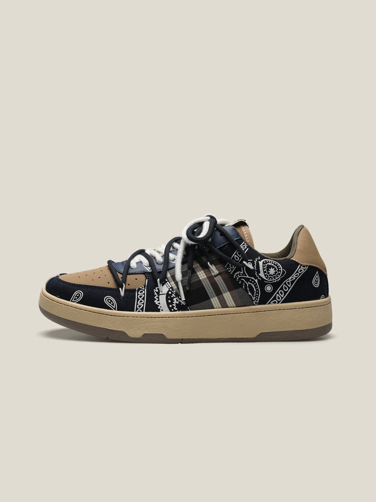 Sarah Express Men's Paisley Print Platform Sneakers Cashew flowers