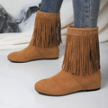 Studded Tassel Mid-Calf Wedge Boots – sole profile alternate view 6