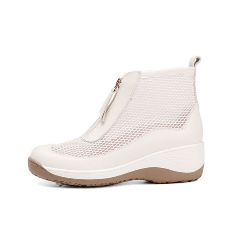 Sarah Express Breathable Mesh Front Zipper Ankle Boots