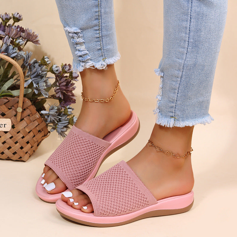 Sarah Express Women's Breathable Mesh Casual Slide Sandals