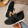 Sarah Express Women's Mesh Lace-Up Casual Flats Black