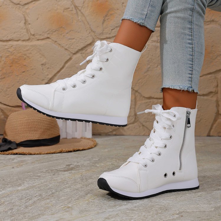 Sarah Express Women's Side-Zip Flat Ankle Boots