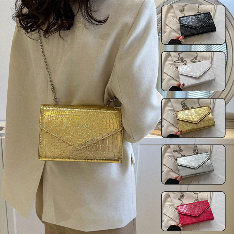 Sarah Express Crocodile Pattern Clamshell Crossbody Handbag