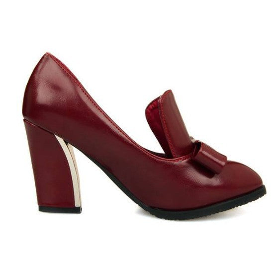Sarah Express Chunky Heel Bow Mary Jane Pumps