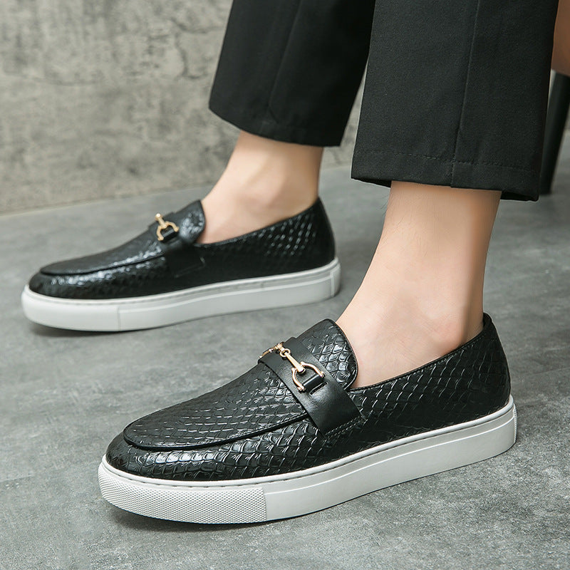 Sarah Express Textured Leather Bit Loafers for Men