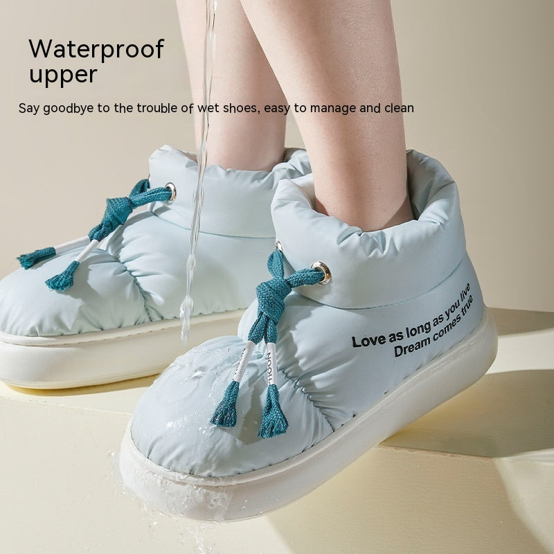 Sarah Express Waterproof Drawstring Plush Lined Ankle Boots