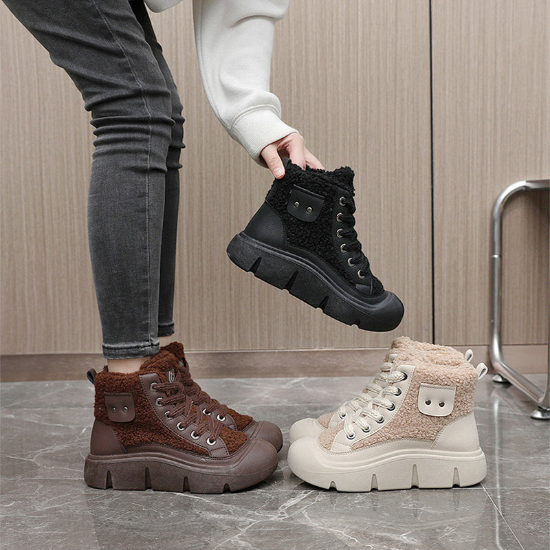 Sarah Express Lace-Up Cashmere Lined High-Top Snow Boots