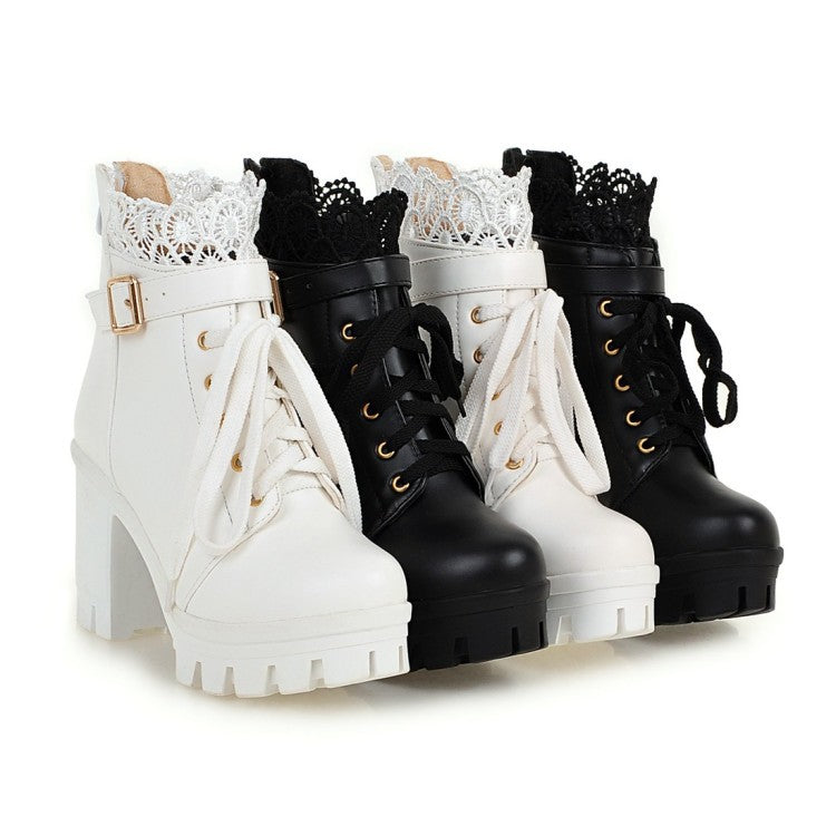 Sarah Express Lace-Up Platform Ankle Boots