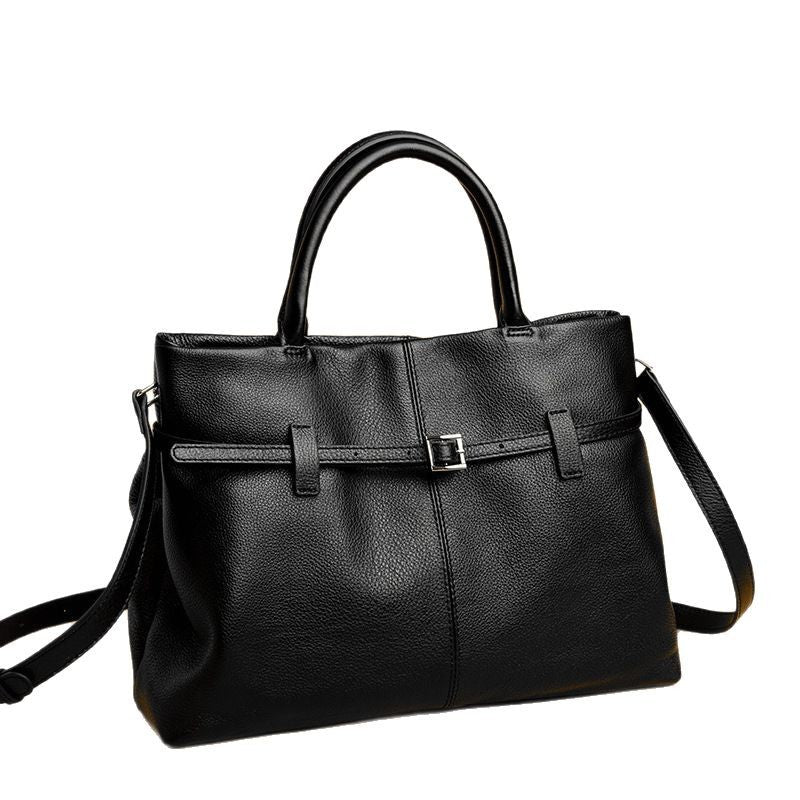 Sarah Express Genuine Leather Tote Handbag with Chain