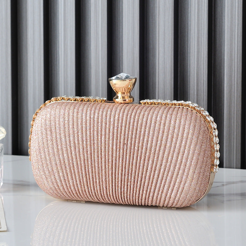 Sarah Express Glitter Oval Evening Clutch Handbag