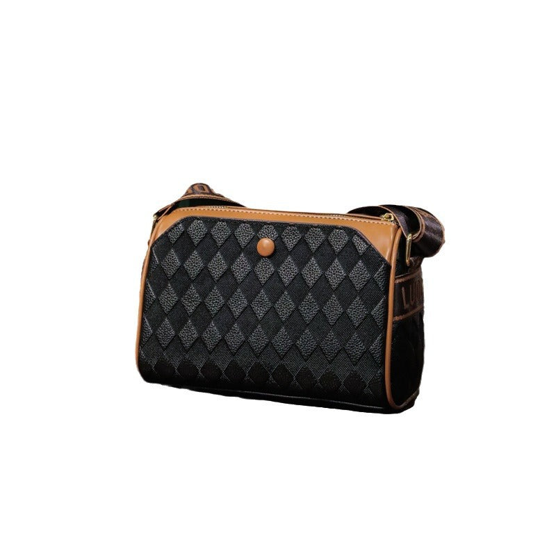 Sarah Express Rhombus Pattern Retro Shoulder Messenger Bag