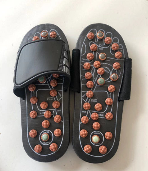 Sarah Express Adjustable Velcro Strap Massage Slippers Coffee