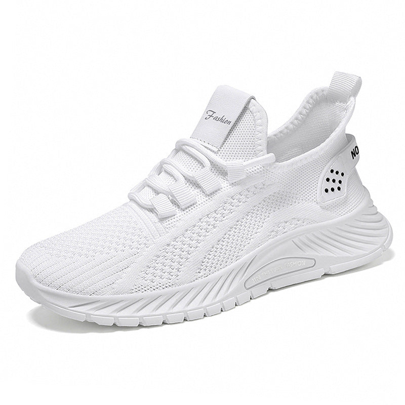 Sarah Express Lightweight Breathable Mesh Lace Up Sneakers G2806 White