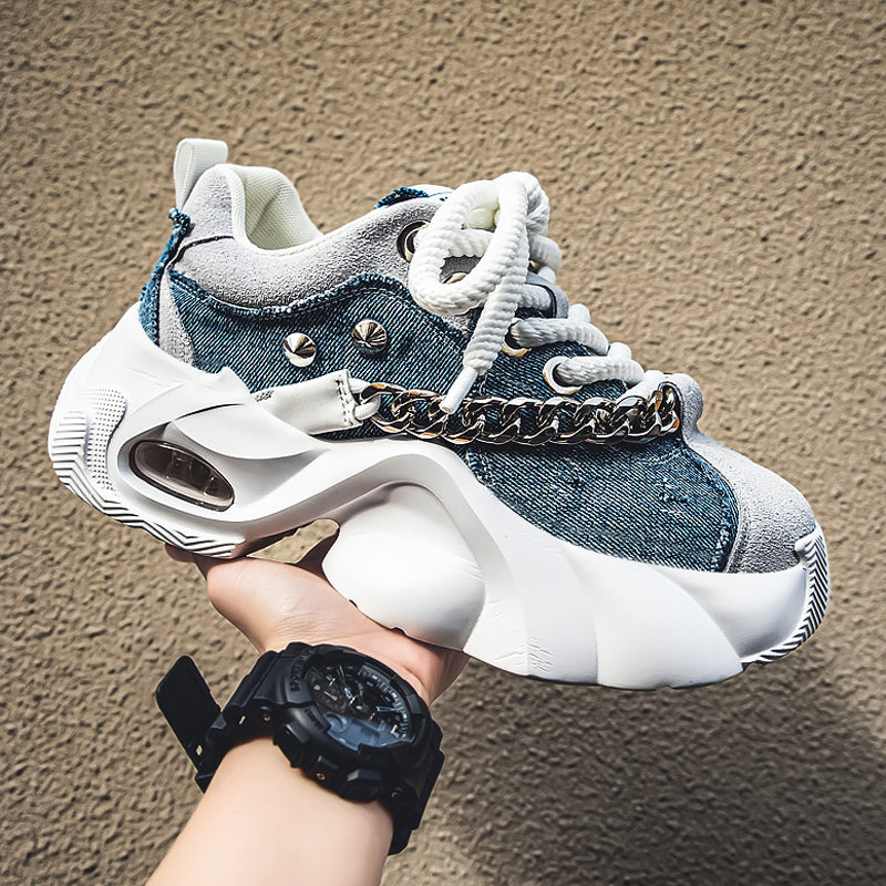 Sarah Express Men's Elevated Denim Casual Sneakers